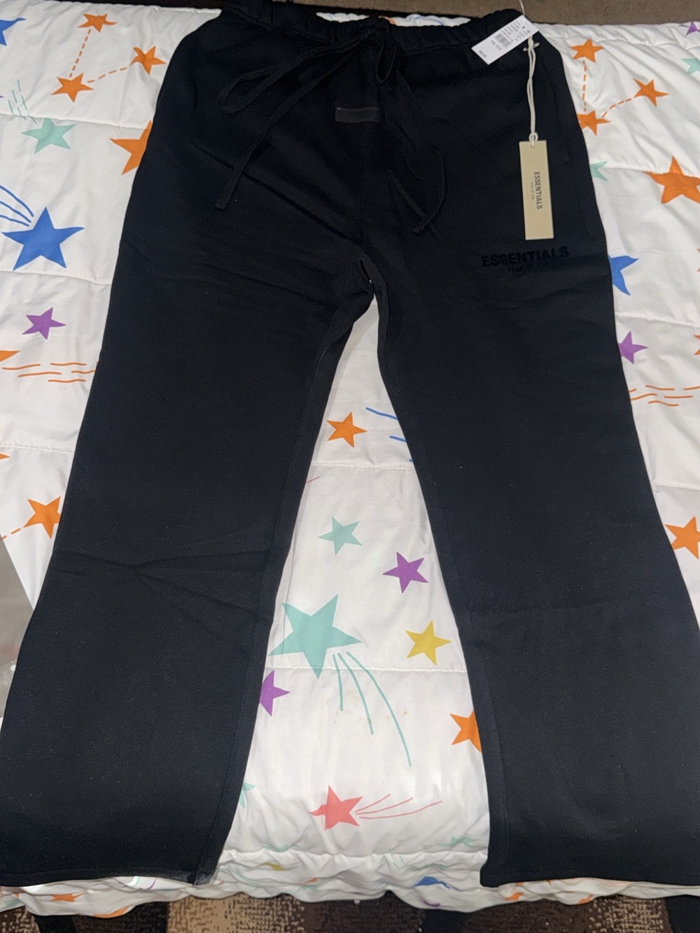 Essentials Black Men's Jogger Sweatpants with Drawstring